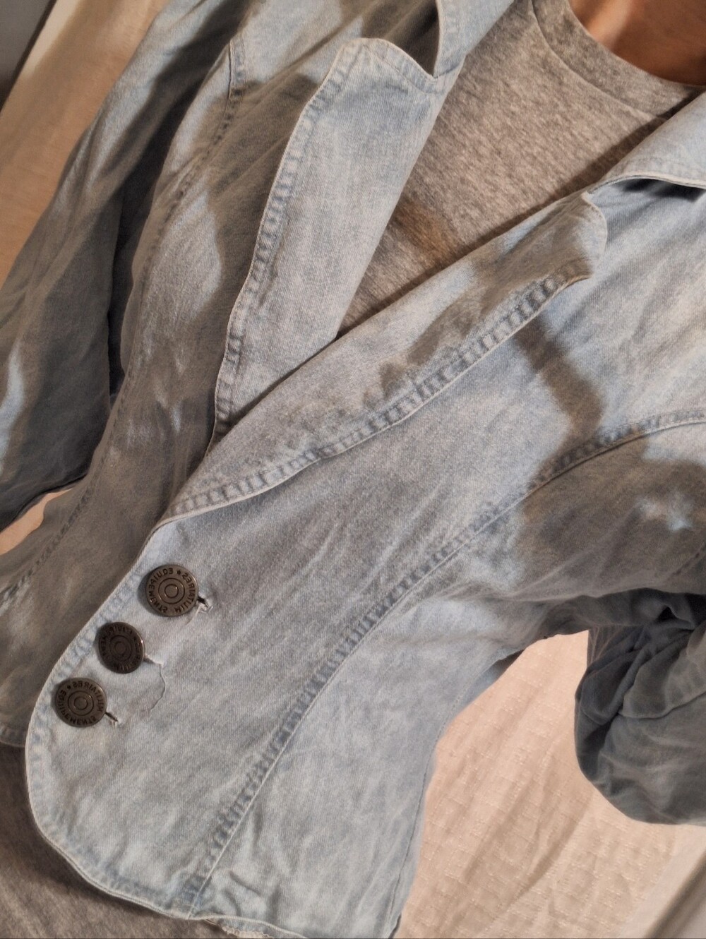 Light Blue Men's Denim Blazer Jacket - Casual Tailored Style